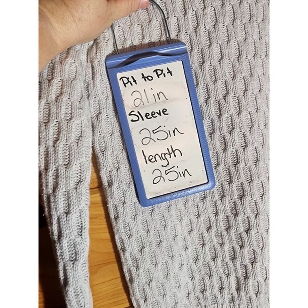 Old Navy Sweater Women’s Size Medium Heather Gray Cable Knit Pullover Classic - Picture 4 of 7